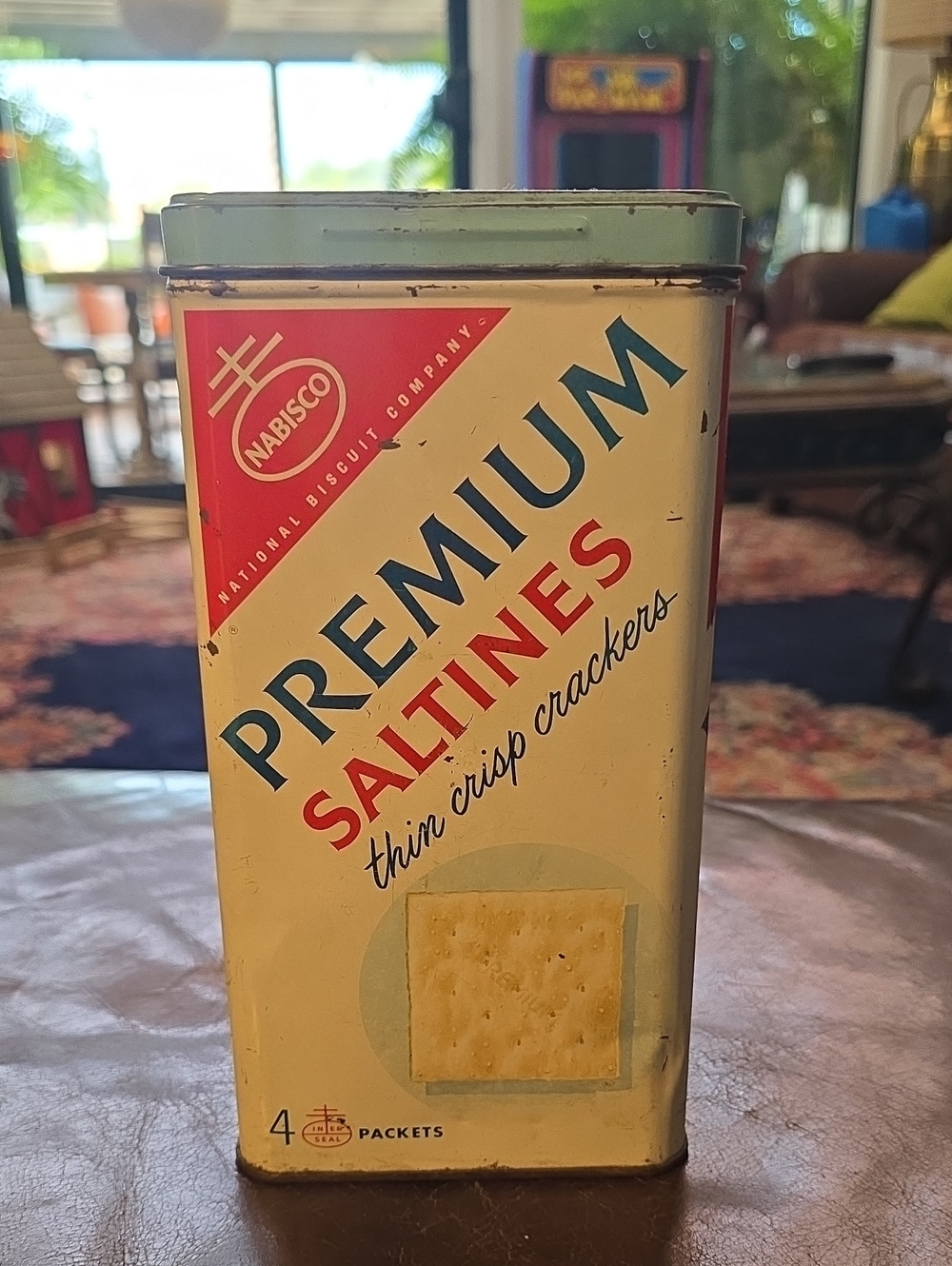 1960's Premium Saltines Thin Crisp Crackers - White, Red, Blue Box